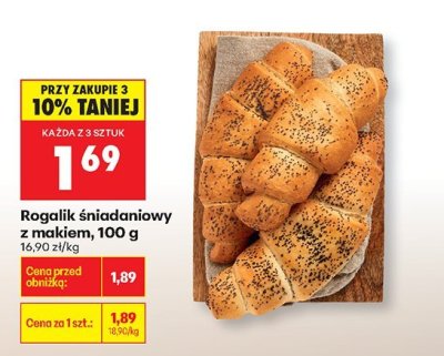 Rogalik śniadaniowy z makiem, 100 g promocja w Biedronka