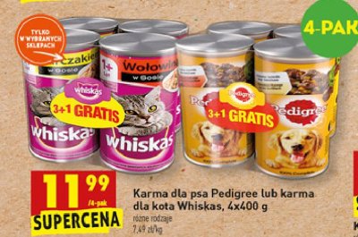 Karma dla psa wołowina + kurczak w galarecie Pedigree promocja
