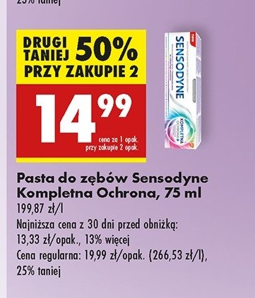 Pasta do zębów advanced whitening Sensodyne complete protection promocja