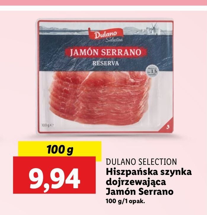 Szynka wieprzowa dojrzewająca jamon serrano Dulano promocja