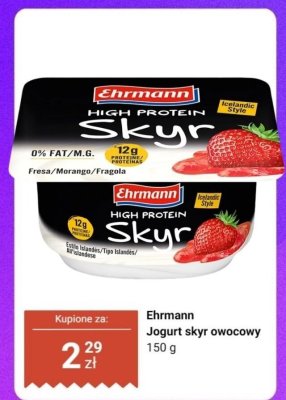 Jogurt skyr owocowy Ehrmann promocja w Dino