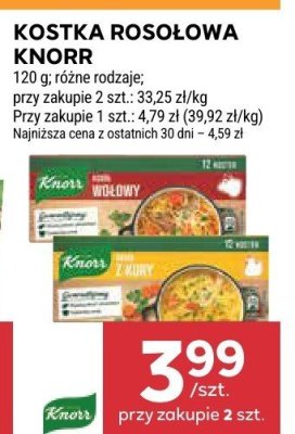 Kostka rosołowa Knorr, różne rodzaje promocja w Stokrotka