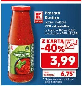 Passata rustica z bazylią K-classic promocja