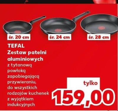 Zestaw patelni aluminiowych z tytanową powłoką  promocja w Kaufland