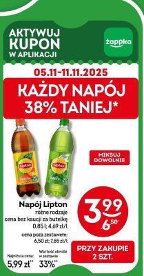 Napój Lipton ice tea peach promocja w Żabka