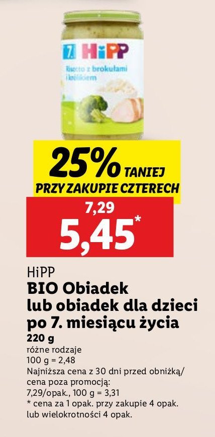 Risotto z brokułami i królikiem Hipp promocja w Lidl