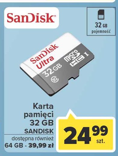 Karta pamięci micro sdhc ultra 32 gb Sandisk promocja