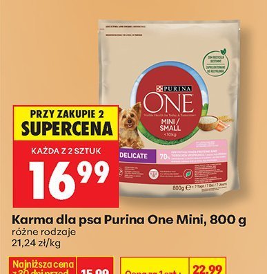 Karma dla psa Purina One Mini, 800 g promocja w Biedronka