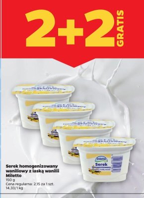 Serek homogenizowany śmietanowy z laską wanilii Miletto promocja w Netto