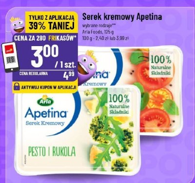 Serek kremowy Apetina różne rodzaje Arla Foods promocja w POLOmarket