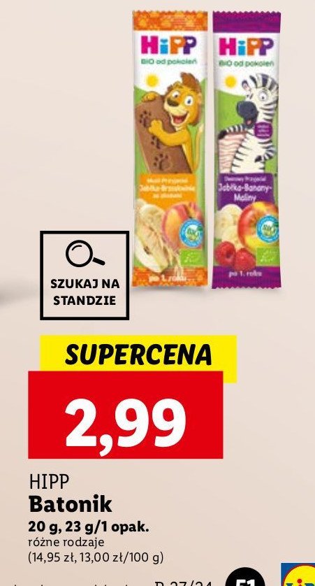 Batonik jabłko-brzoskwinia i zboża Hipp promocja