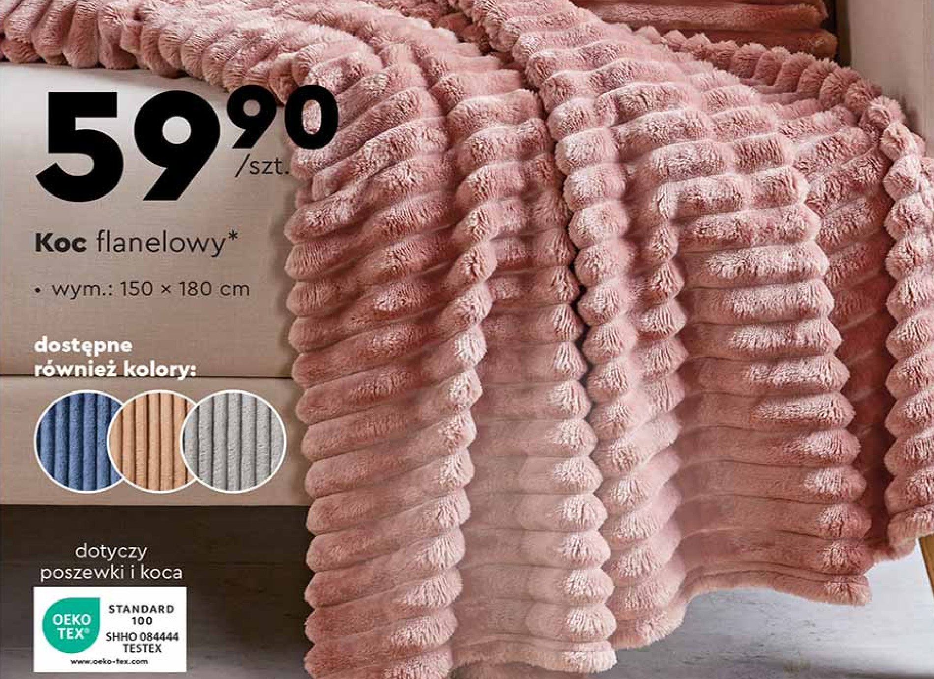 Koc flanelowy 150 x 180 cm Smukee promocja