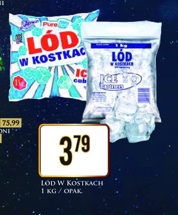 Lód w kostkach Pure ice promocja w Dino