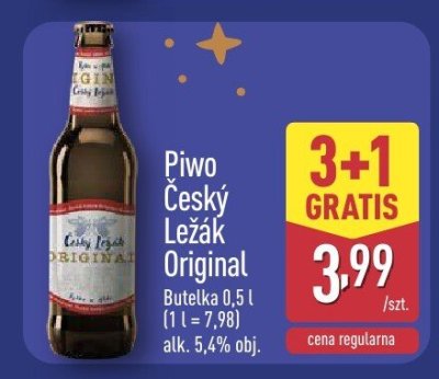 Piwo Cesky Lezak Original butelka 0,5 l promocja w Aldi