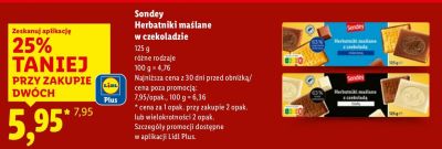 Herbatniki maślane w czekoladzie  promocja w Lidl