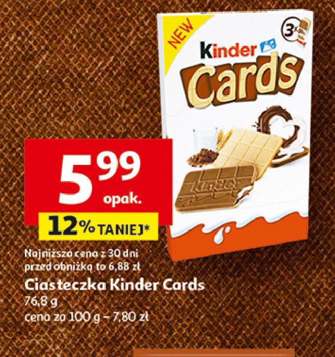 Herbatniki czekoladowe Kinder cards promocja