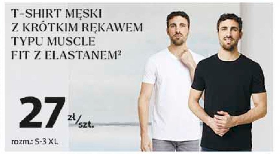 T-shirt męski fitness krótki rękaw Auchan inextenso promocja w Auchan