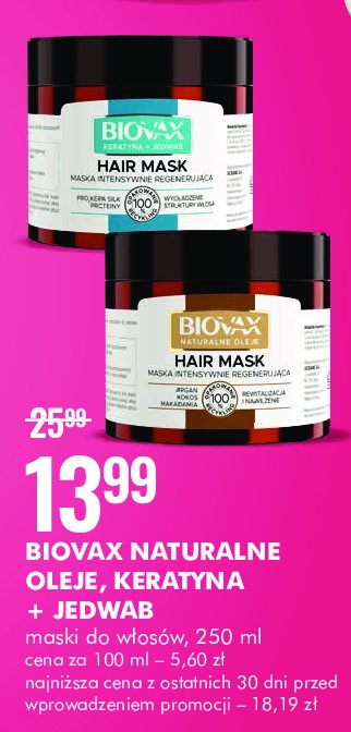 Maska do włosów Biovax argan makadamia kokos promocja