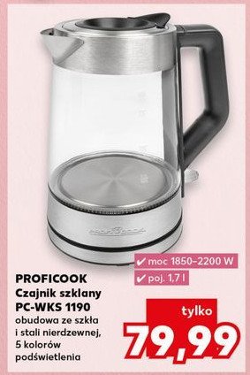 Czajnik pc-wks 1119 Profi cook promocja w Kaufland