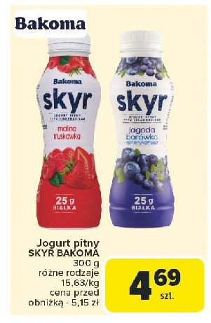 Jogurt pitny jagoda-borówka amerykańska Bakoma skyr promocja