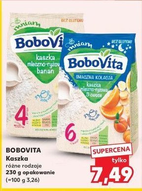 Kaszka mleczno-ryżowa 3 owoce Bobovita smaczna kolacja promocja w Kaufland