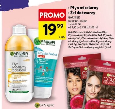 Płyn micelarny i żel do twarzy Garnier promocja w Intermarche