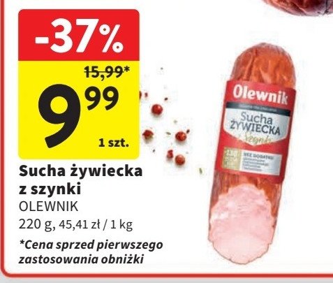 Kiełbasa żywiecka sucha z szynki Olewnik promocja