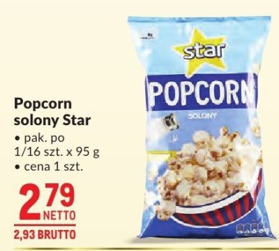 Popcorn solony Star promocja w Makro