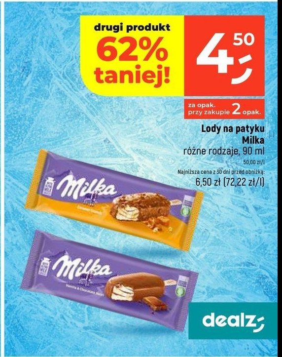 Lód vanilla & chocolate swirl Milka promocja w Dealz