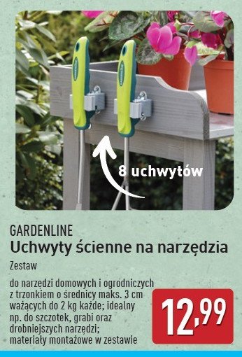 Uchwyt na narzędzia z zaciskami GARDEN LINE promocja