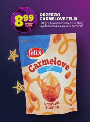 Orzeszki Carmelove Felix w karmelu z solą, 160 g, 56.19 zł/kg promocja w Stokrotka