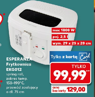 Frytkownica ekg012 Esperanza promocja w Kaufland