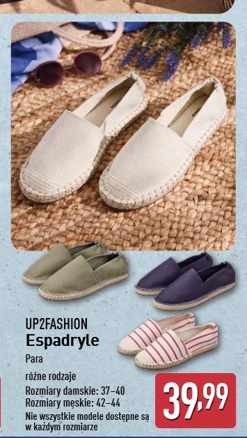 Espadryle męskie 42-44 Up2fashion promocja w Aldi