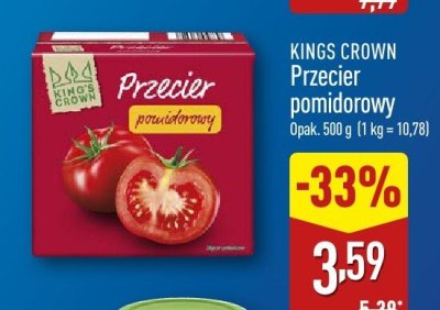 Przecier pomidorowy Kings Crown promocja w Aldi