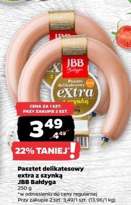 Pasztet delikatesowy extra z szynką JBB Bałdyga promocja w Netto