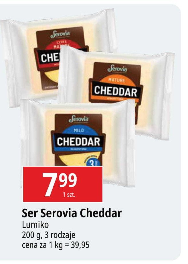 Ser cheddar mature Serovia promocja w Leclerc