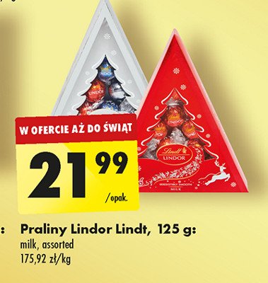 Bombonierka milk choinka Lindt lindor promocja w Biedronka