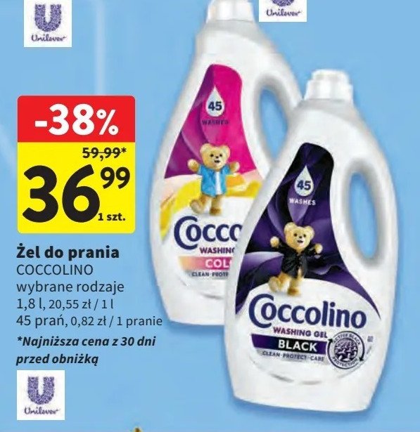 Żel do prania black & dark Coccolino care promocja