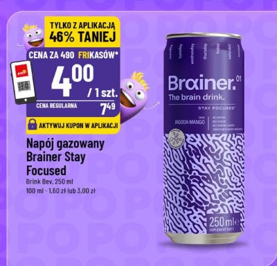 Napój gazowany Brainer Stay Focused promocja w POLOmarket