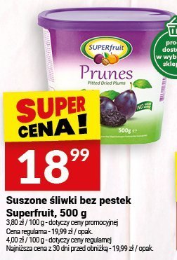 Suszone śliwki bez pestek Superfruit, 500 g promocja w Twój Market