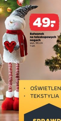 Bałwanek na teleskopowych nogach wys. 96 cm promocja w Netto