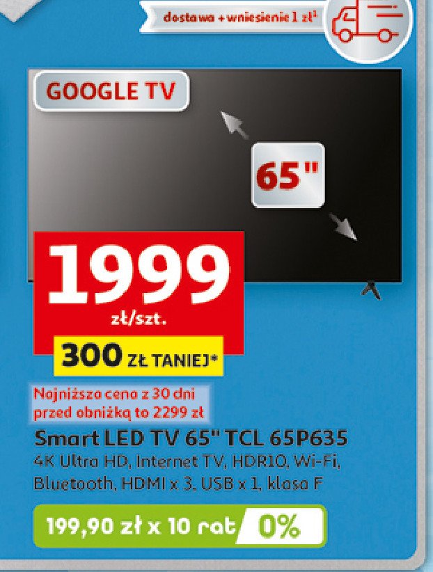 Telewizor 65" led 65p635 Tcl promocja