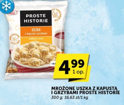 Mrożone uszka z kapustą i grzybami Proste Historie promocja w Groszek