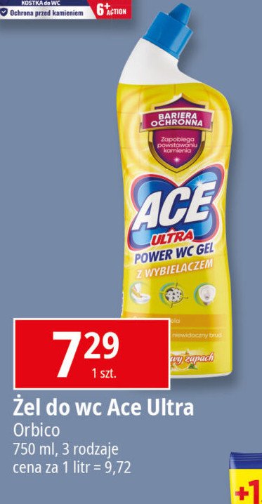 Żel do wc lemon Ace ultra promocja w Leclerc