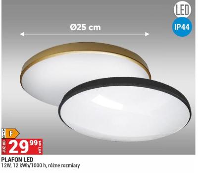 Plafon LED 12W, 12 kWh/1000 h, różne rozmiary promocja w Merkury Market