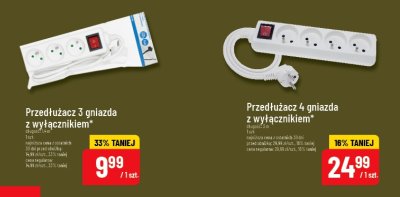 Przedłużacz 4 gniazda z wyłącznikiem promocja w POLOmarket
