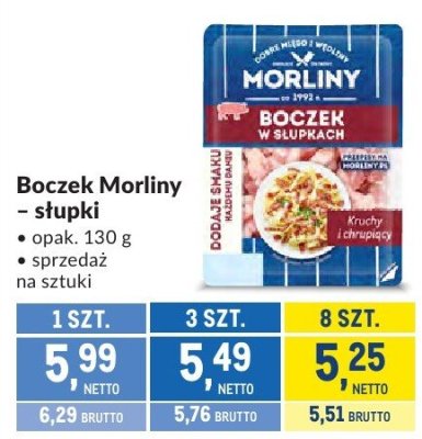 Boczek Morliny słupki promocja w Makro