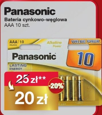 Bateria cynkowo-węglowa Panasonic AAA 10 szt. promocja w Woolworth