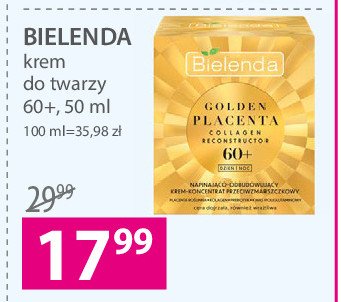 Napinająco-odbudowujący krem-koncentrat przeciwzmarszczkowy 60+ BIELENDA GOLDEN PLACENTA promocja