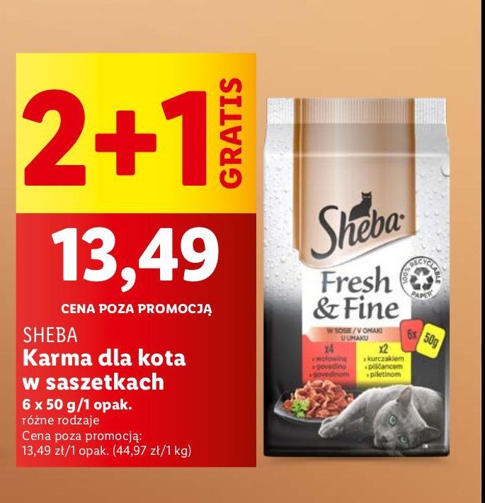 Karma dla kota z wołowiną i kurczakiem Sheba fresh & fine promocja